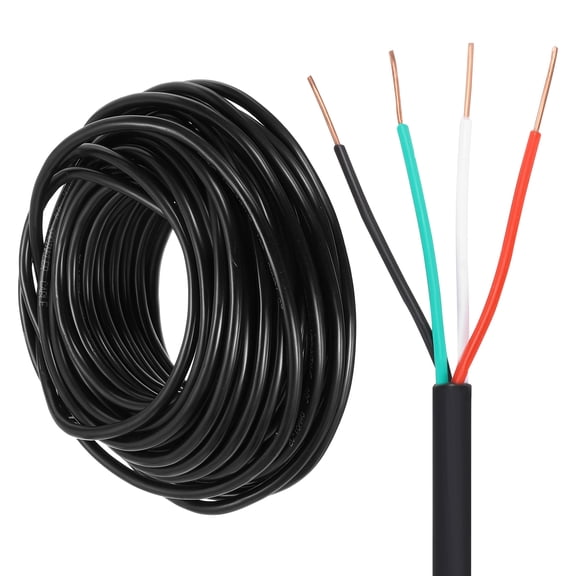 Uxcell 18/4 Sprinkler Wire, 50ft 18 Gauge 4 Conductor Solid Irrigation Wire, Polyvinyl Chloride Jacket Sprinkler Cable for Underground Irrigation System, Field Central Control System, Thermostat
