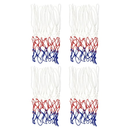 Uxcell 18.5" 3.5 PP Basketball Hoop Rim Net Replacement for Indoor Outdoor, White Red Blue 4 Pack