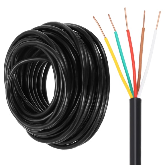 Uxcell 18/5 Sprinkler Wire, 50ft 18 Gauge 5 Conductor Solid Irrigation Wire, Polyvinyl Chloride Jacket Sprinkler Cable for Underground Irrigation System, Field Central Control System, Thermostat