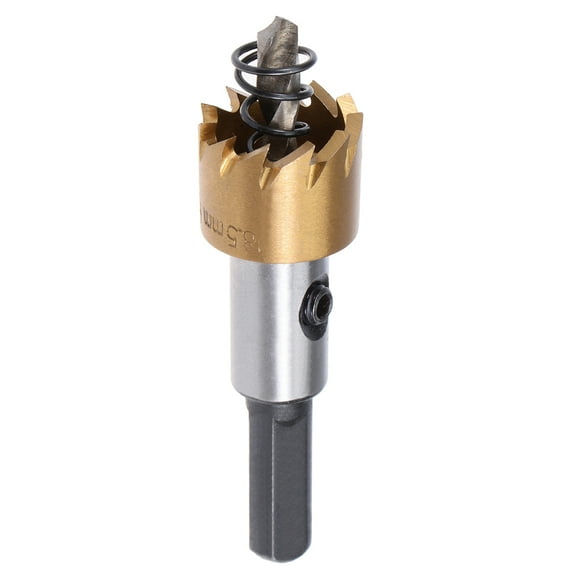 Uxcell 18.5mm HSS Hole Saw Drill Bit Titanium Plated for Stainless Steel Alloy Wood