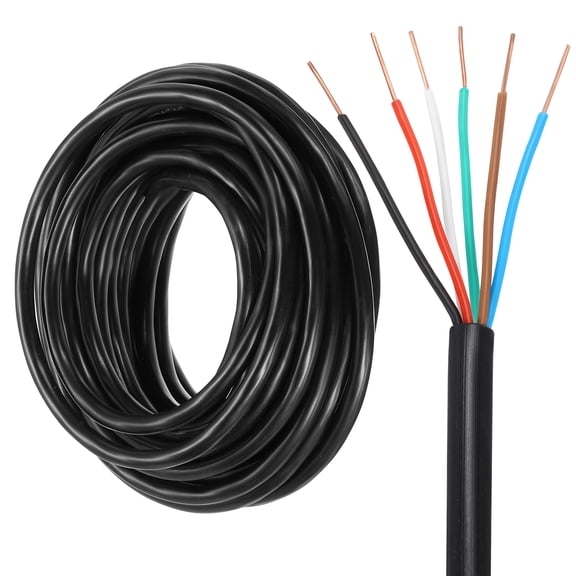 Uxcell 18/6 Sprinkler Wire, 30ft 18 Gauge 6 Conductor Solid Irrigation Wire, Polyvinyl Chloride Jacket Sprinkler Cable for Underground Irrigation System, Field Central Control System, Thermostat