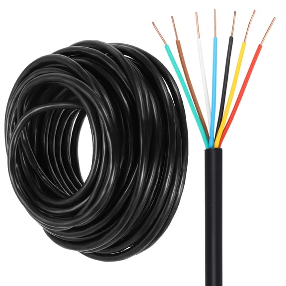 Uxcell 18/7 Sprinkler Wire, 50ft 18 Gauge 7 Conductor Solid Irrigation Wire, Polyvinyl Chloride Jacket Sprinkler Cable for Underground Irrigation System, Field Central Control System, Thermostat