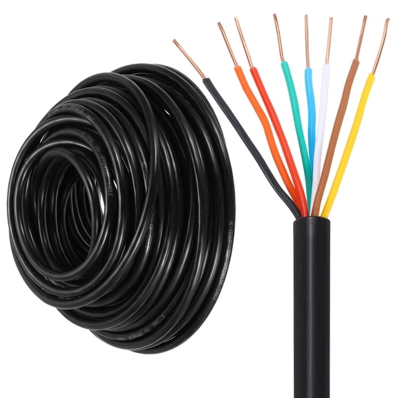 Uxcell 18/8 Sprinkler Wire, 100ft 18 Gauge 8 Conductor Solid Irrigation Wire, Polyvinyl Chloride Jacket Sprinkler Cable for Underground Irrigation System, Field Central Control System, Thermostat