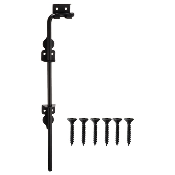 Uxcell 18" Cane Bolt, Cane Bolt Gate Drop Rod Iron Gate Door Stopper Gate Hardware for Wooden Gate, Black Finish