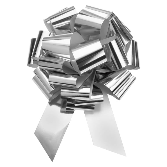 Uxcell 18" Extra Giant Large Pull Bow Christmas Metallic Car Gift Wrapping Bows for Wedding Gift, Silver