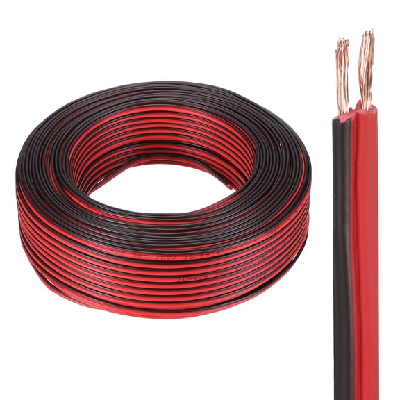 Uxcell 18 Gauge 2 Conductors Electrical Wire, 300ft Red Black Cable Copper Clad Aluminum Wire, Flexible Extension Cord for Speaker LED Strips Lamp Automotive