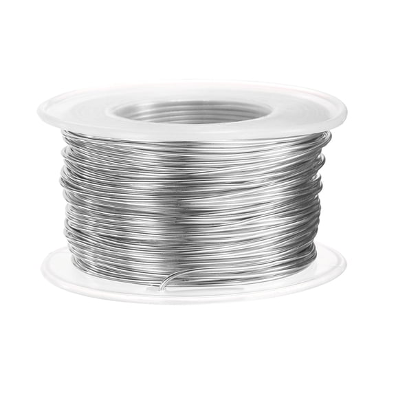 Uxcell 18 Gauge Aluminum Craft Wire 1.0mm 98.5ft Flexible Bendable Anodized Metal Jewelry Sculpting Wire for Jewelry Making Modelling Craft DIY, Silver Tone