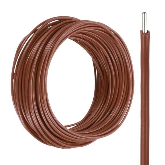 Uxcell 18 Gauge Hook Up Wire 50FT 300V Tinned Copper Electrical Wire, Brown