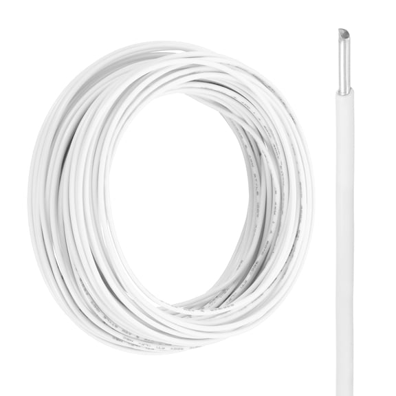 Uxcell 18 Gauge Hook Up Wire 50FT 300V Tinned Copper Electrical Wire, White