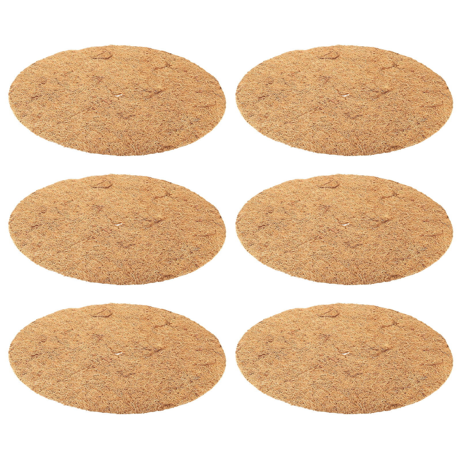 Uxcell 18 Inch Coconut Fibers Mulch Ring, Coco Coir Tree Protector Mats Tree Disc Plant Cover Protection, 6Pcs