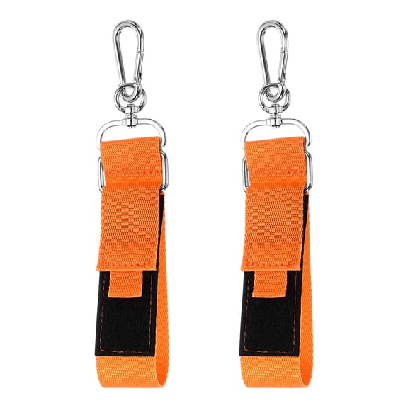 Uxcell 18 Inch Hook Hang Storage Straps, 2 Pcs Hook and Loop Extension Cord Hanger Holder Organizer with Snap Hooks for Power Cables Rope Hoses Hanging Garage Wall, Orange