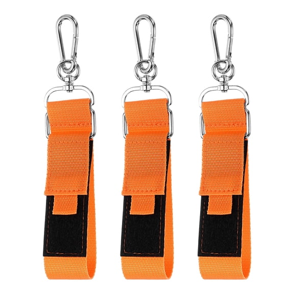 Uxcell 18 Inch Hook Hang Storage Straps, 3 Pcs Hook and Loop Extension Cord Hanger Holder Organizer with Snap Hooks for Power Cables Rope Hoses Hanging Garage Wall, Orange