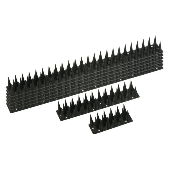 Uxcell 18 Inch Plastic Anti Bird Cat Pigeon Deterrent Fence Bird Spikes, Black 6Pack