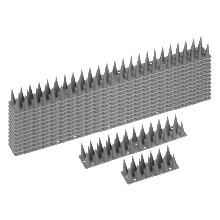 Uxcell 18 Inch Plastic Anti Bird Cat Pigeon Deterrent Fence Bird Spikes, Gray 12Pack