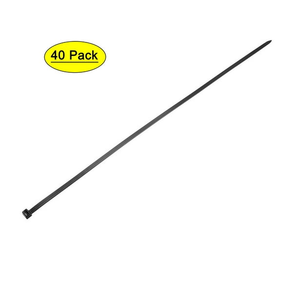 Uxcell 18 inch x 0.17 inch Self-Locking Nylon Tie Wraps Black Cable Zip Ties 40 Pack