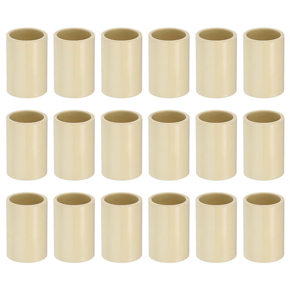 Uxcell 18-Pack 1/2 Inch CPVC Pipe Coupling Adapter Pipe Fitting, CTS Slip Socket Connectors for Sprinkler [Socket x Socket, Beige]