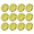 thumbnail image 1 of Uxcell 18 Pack 86mm/3.39" Regular Mouth Tin Plate Mason Jar Lids for Canning Gold, 1 of 6