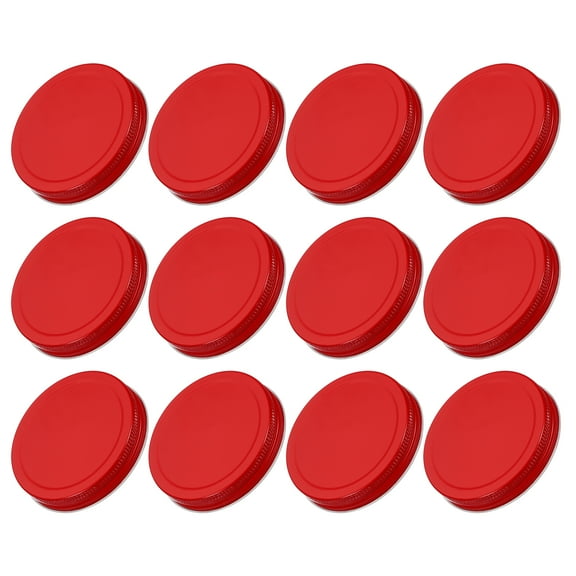 Uxcell 18 Pack 86mm/3.39" Regular Mouth Tin Plate Mason Jar Lids for Canning Red