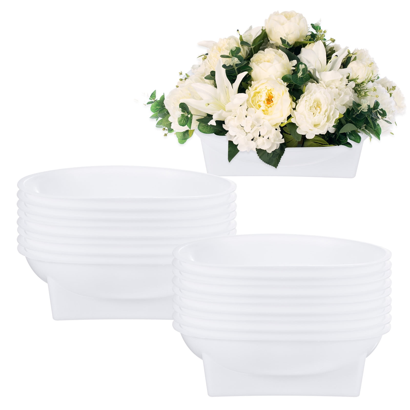 Uxcell 18-Pack Floral Foam Round Bowls, 6.3 Inch Round Arrangements DIY Floral Bowls, Flower Arrangements Round Floral Supplies [White]