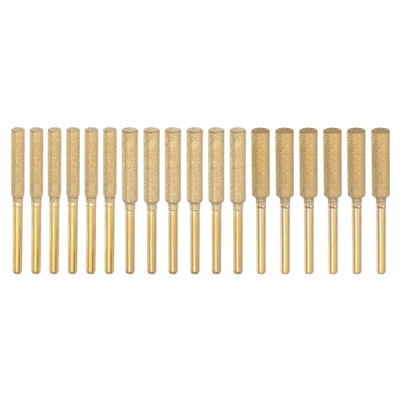 Uxcell 18 Packs Diamond Chainsaw Sharpener Bits 5/32" 3/16" 7/32" Cylinder Head, Titanium Plated Chain Saw Grinder