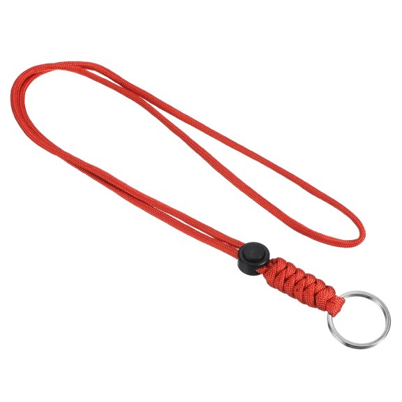 Uxcell 18" Paracord Lanyard Necklace Keyring Badge Holder Strap, Red