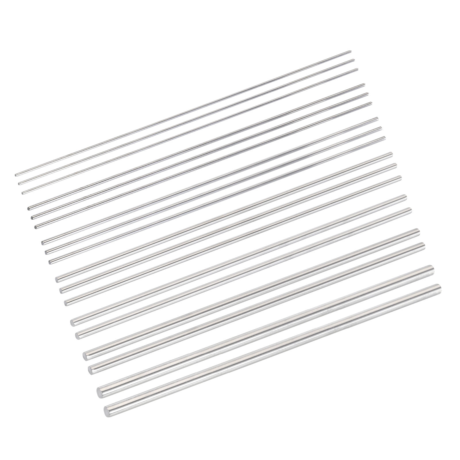 Uxcell 18 Pcs 304 Stainless Steel Round Rods 2/2.5/3/4/5/6/8mm Dia ...