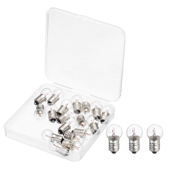 Uxcell 18 Pcs E10 Miniature Screw Base Light Bulbs, 4.8V 0.5A Mini Light Bulbs Flashlight Replacement Lamp 2.4W with Box for Home DIY Circuit Electrical Experiment, Warm Yellow Light