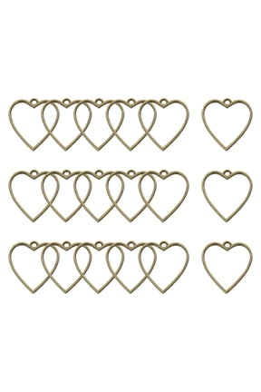 18 Pcs Open Bezel, Heart Resin Bezels Pendants Open Back Bezels for DIY Crafts Bronze