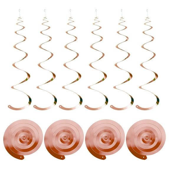 Uxcell 18 Pcs Rose Gold Party Hanging Single Strip Hanging Decorations for Birthday Party with Hang Tag String,Hook