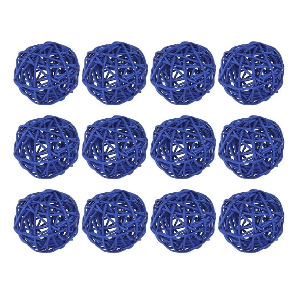 Uxcell 18 Pcs Wicker Rattan Balls Decorative Balls 2Inch for Vase Fillers ,Wedding ,Party ,Dark Blue