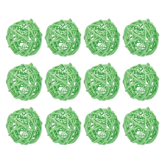 Uxcell 18 Pcs Wicker Rattan Balls Decorative Balls 2Inch for Vase Fillers ,Wedding ,Party ,Emerald Green
