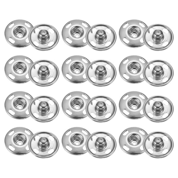 Uxcell 18 Set Sew-on Snap Buttons 15mm Metal Snap Fastener Buttons, White