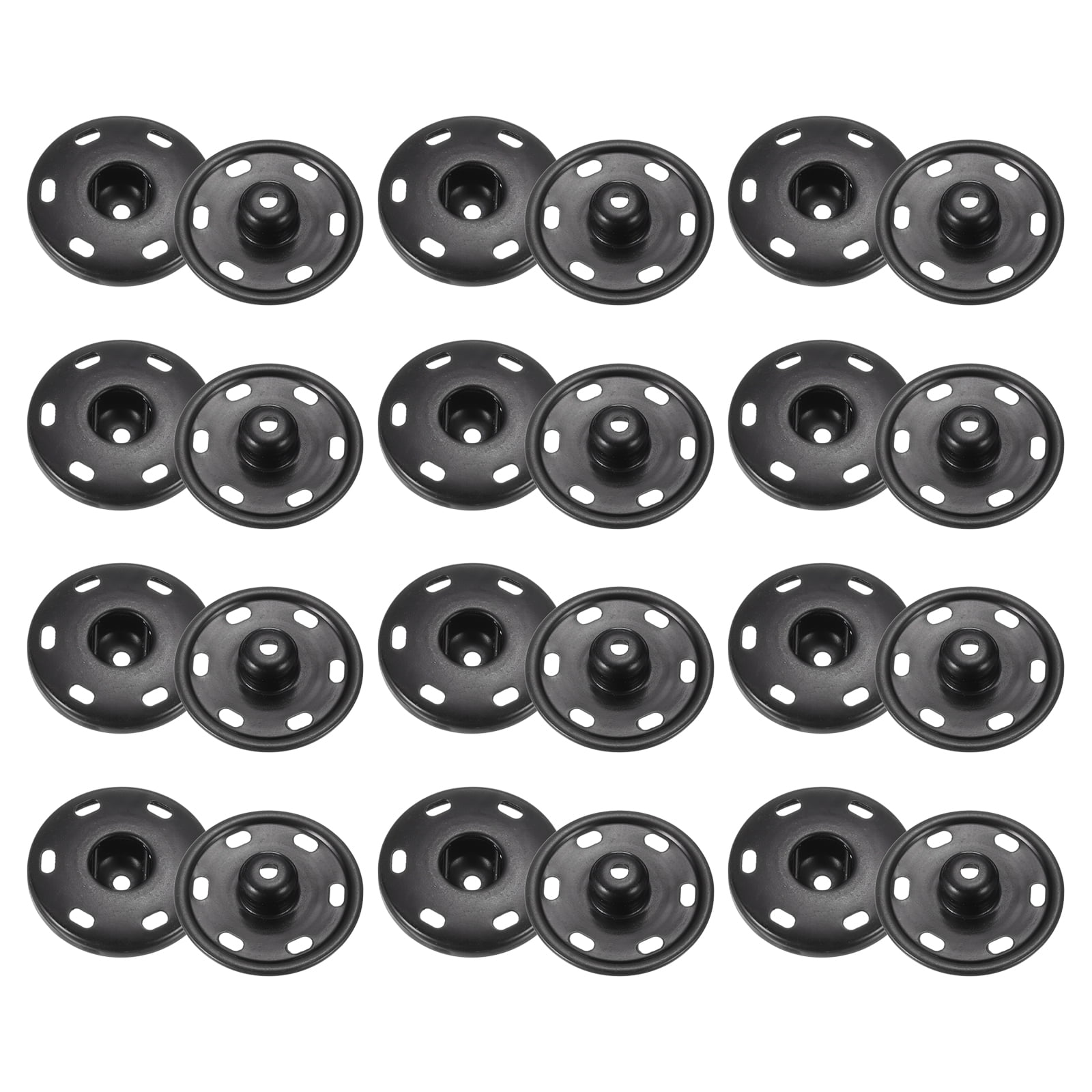 Uxcell 18 Set Sew-on Snap Buttons 21mm Metal Snap Fastener Buttons ...