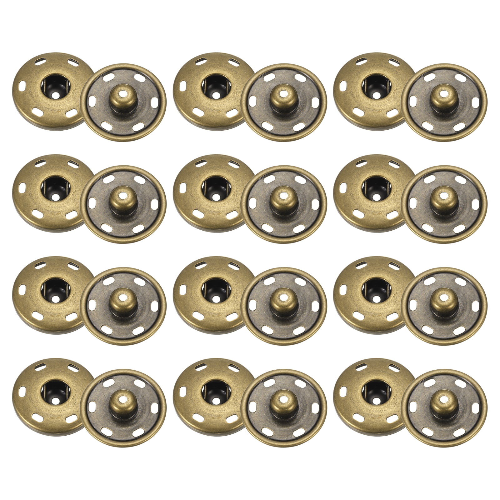 Uxcell 18 Set Sew-on Snap Buttons 21mm Metal Snap Fastener Buttons ...