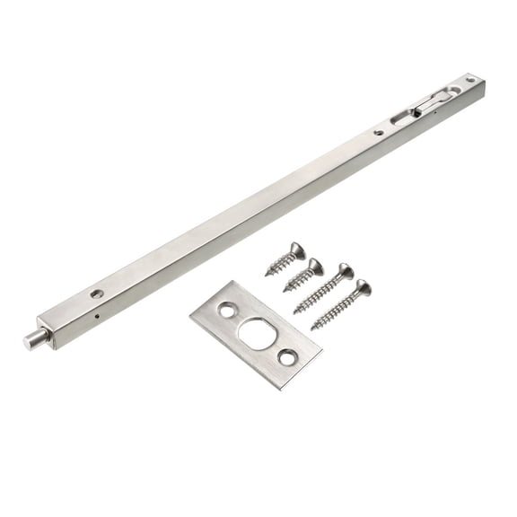 Uxcell 18-inch Stainless Steel Vibration Polishing Flush Bolt, Silver Tone