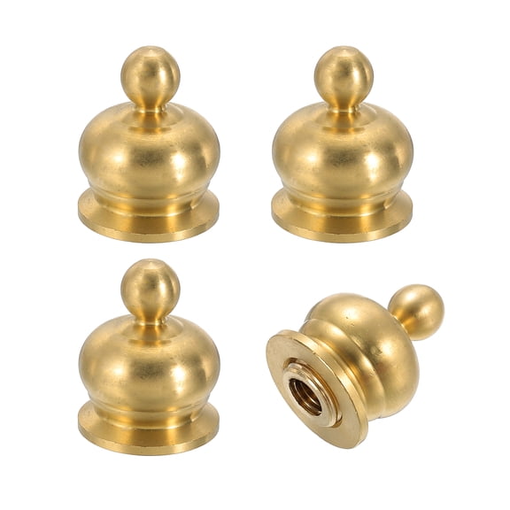 Uxcell 18 x 22mm Lamp Finials Caps Knob, 4 Set Solid Brass Lamp Shade Decoration