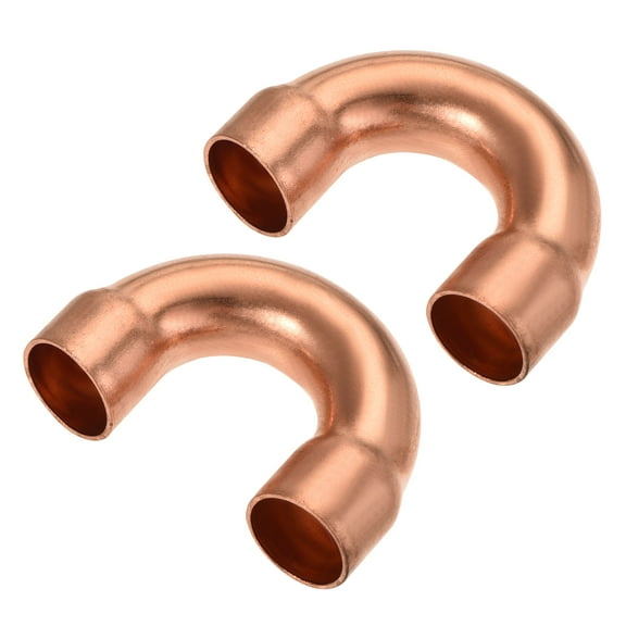 Uxcell 180 Degree Return Bend Copper Fitting Welded Elbow Connection 0.37" ID for HVAC Refrigeration Pack of 2