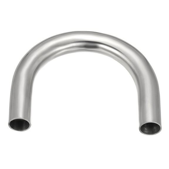 Uxcell 180 Degree Extended Pipe, 3/4inch OD U Mandrel Bend Elbow Exhaust Pipe Straight Connector 304 Stainless Steel Extended Pipe