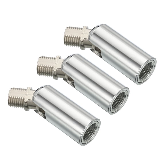 Uxcell 180 Degree Sloped Ceiling Light Adapter M10 Thread Chrome, 3 Pack