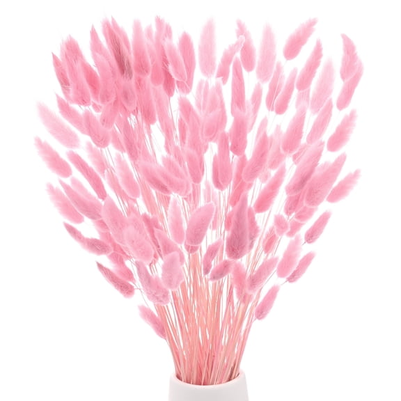 Uxcell 180-Pack Bunny Tails Grass 17 Inch Fluffy Rabbit Tail Grass Dried Flowers for Home/Wedding [Pink]