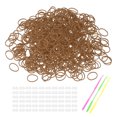 thumbnail image 1 of Uxcell 1800 Pcs Loom Rubber Bands Kit with 75 Pcs S-Clips 3-Hooks Light Brown, 1 of 6
