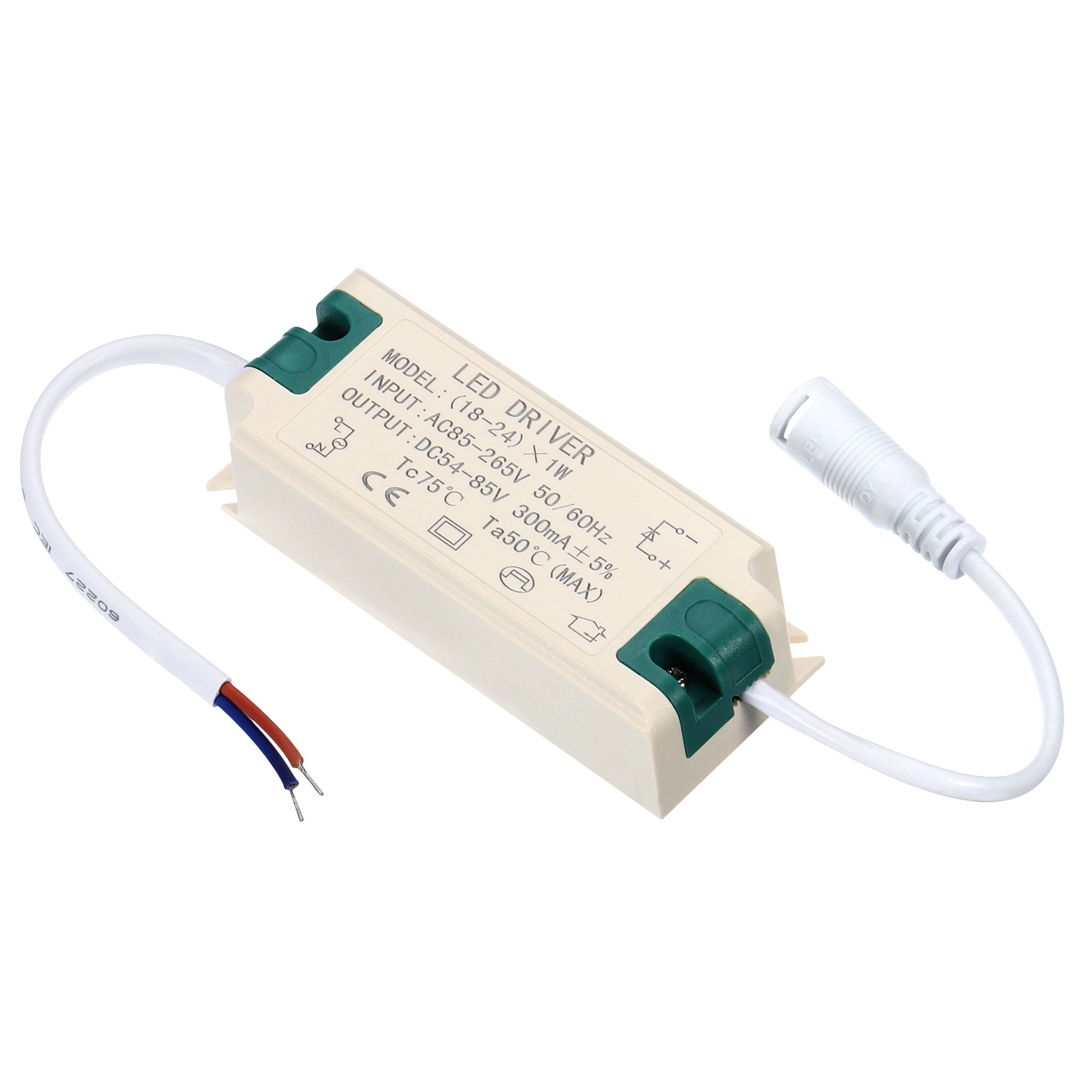 Uxcell 1824W 300mA LED Driver AC 85 to 265V Output 54 to 80V DC Female ...