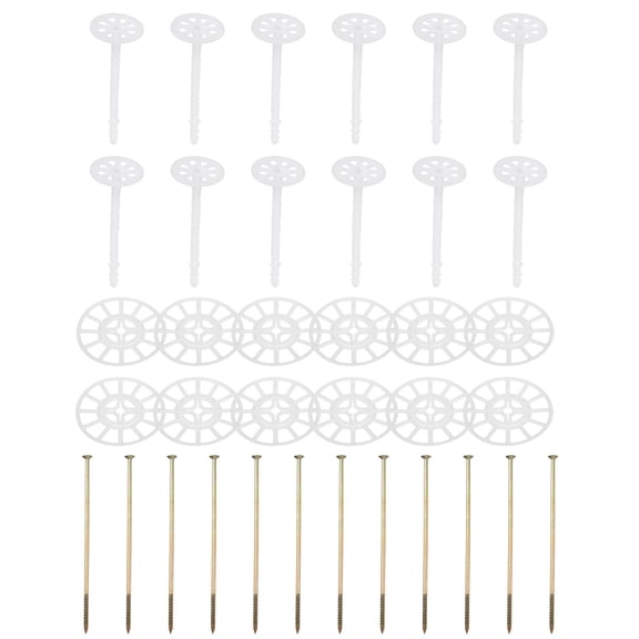 Uxcell 182mm Perforated Insulation Pins, 50 Pcs Insulating Nails Wall Plug Plastic Expansion Bolt for Fixing Foam Boards to Masonry Wall or Ceiling