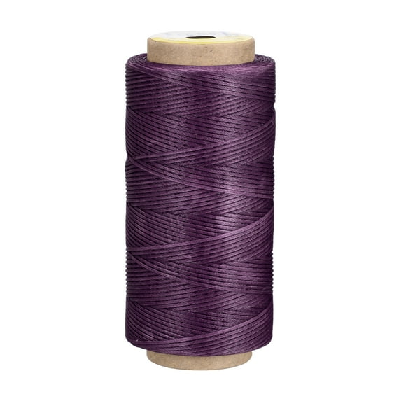 Uxcell 186 Yards 210D/1mm Leather Sewing Thread Polyester Waxed Cord, Purple