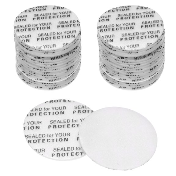 Uxcell 188 Pcs Foam Lid Liner, 25mm/1" Pressure Seal Cap Liners Self-Adhesive Waterproof Gasket for Jar Bottle Lid Food Container, Black Text