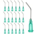 thumbnail image 1 of Uxcell 18Ga Angled Dispensing Needles, 66Pcs 1Inch 45° Curved Industrial Blunt Tip Dispensing Needle Tips with Luer Lock Needle for Refilling Liquid Inks Adhesive Glue Oil, Green, 1 of 6
