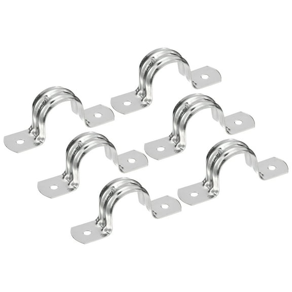 Uxcell 18Pack 1Inch Rigid Pipe Straps 2 Hole U Shaped Bracket Tube Steel Pipe Clamp