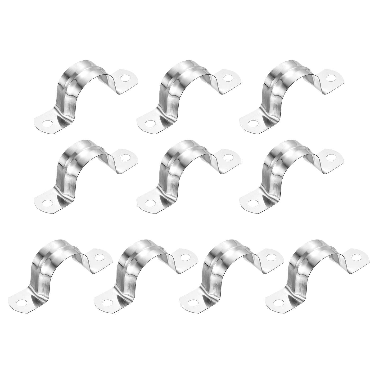 Uxcell 18Pack 27mm Rigid Pipe Straps 2 Hole U-Shaped Bracket Clamps 304 ...