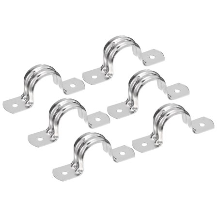 Uxcell 18Pack 5/8Inch Rigid Pipe Straps 2 Hole U Shaped Bracket Tube Steel Pipe Clamp