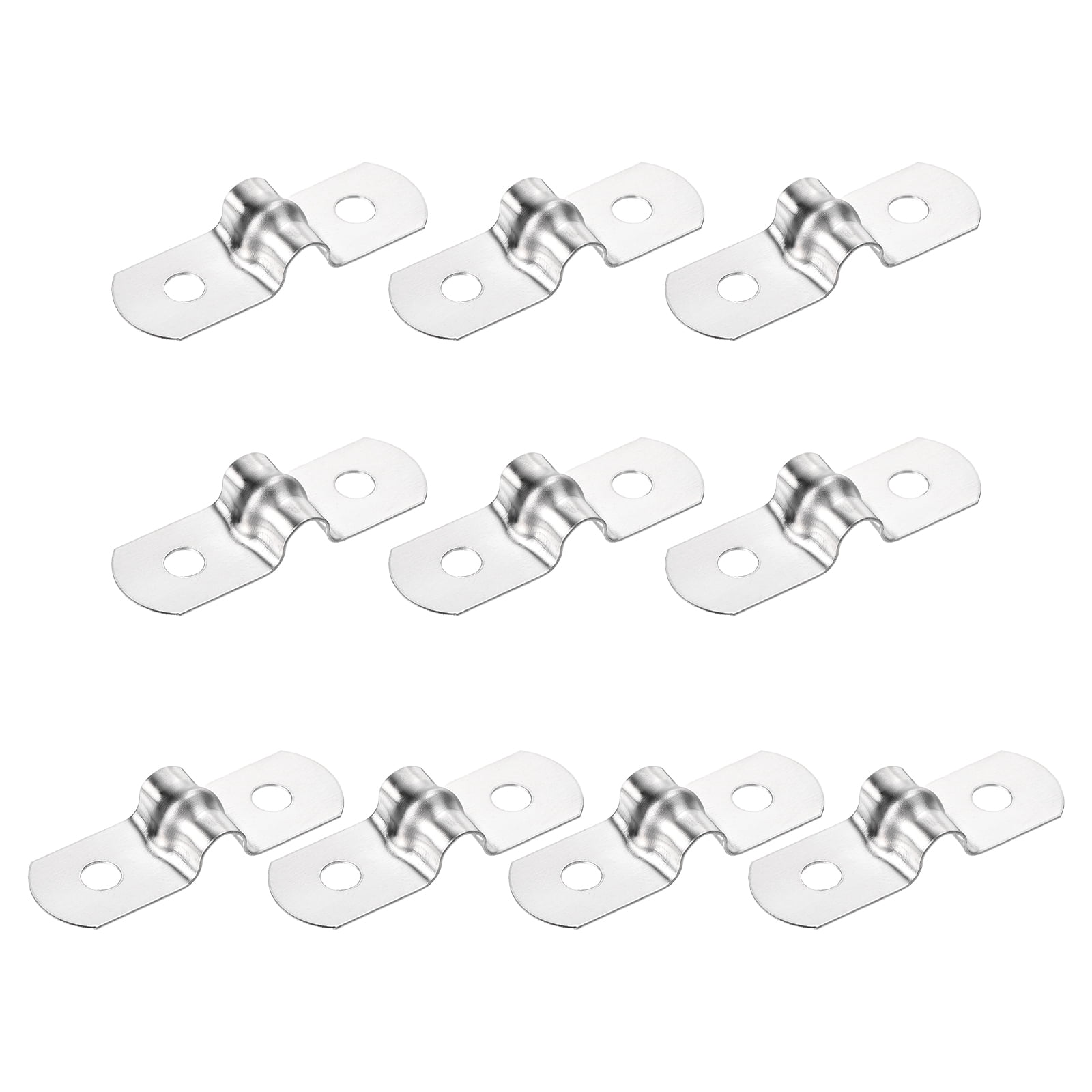 Uxcell 18Pack 5mm Rigid Pipe Straps 2 Hole U-Shaped Bracket Clamps 201 ...